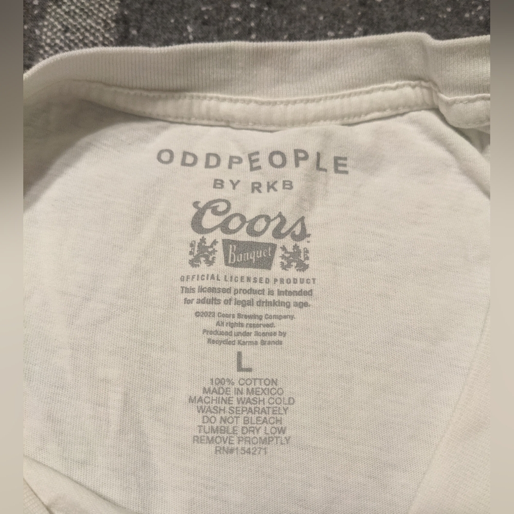 Oddpeople by RKB Coors Banquet Rodeo Western Vintage Inspired White T-Shirt sz L - Picture 7 of 10